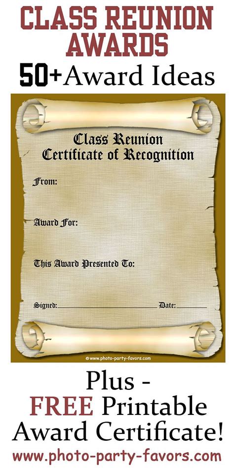 Free Family Reunion Award Certificate Printables - Printable Form, Templates and Letter