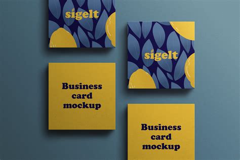 Playful Square Business Card Mockup Graphic by Sigelt · Creative Fabrica