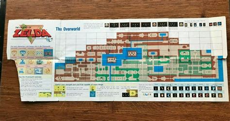 Legend of Zelda Foldable Map Poster Nintendo NES Instruction Manual Only | eBay