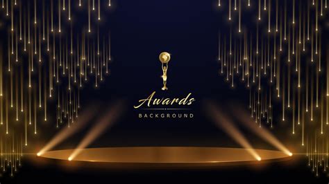 Golden Stage Spotlights Royal Awards Graphics Background. Lights Elegant Shine Modern Template ...