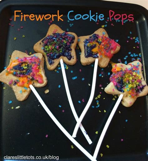 Firework Cookie Pops | Clare's Little Tots | Baking with toddlers, Cookie pops, Bonfire night food