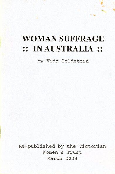 Booklet, Vida Goldstein, Woman suffrage in Australia: by Vida Goldstein ...