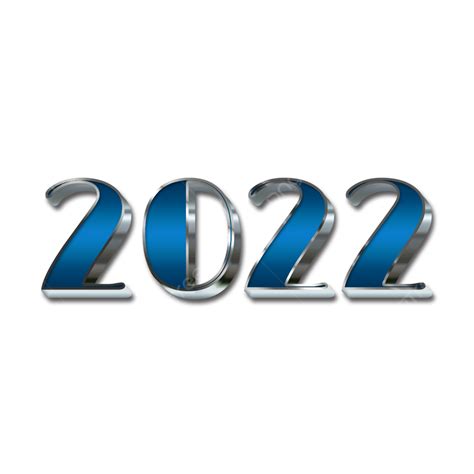 Colorful 2022 3d Images Hd, 2022 3d Blue Color With Silver Effect, 2022, 3d Text, Silver PNG ...