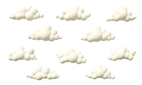 Premium Fluffy clouds 3D Illustration download in PNG, OBJ or Blend format