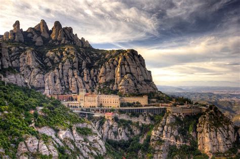 spain barcelona mountain santa marie de montserrat monastery cathedral ...