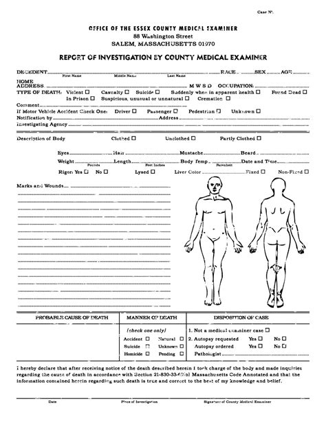 Autopsy Report Template – Douglasbaseball.com