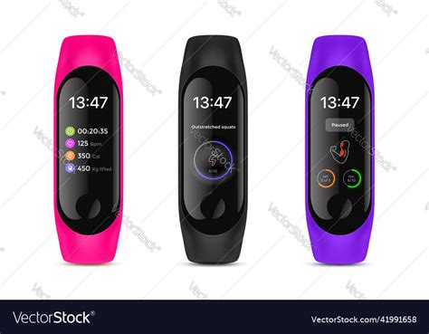 Fitness tracker or smart watch display screen Vector Image