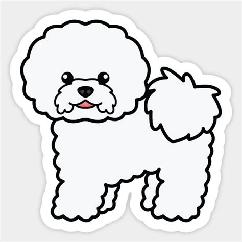 Bichon Frise Dog Cute Cartoon Illustration - Bichon Frise - Sticker | TeePublic