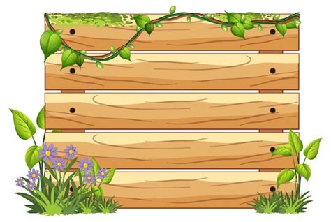 Free Vector | Wooden board template with nature leaves