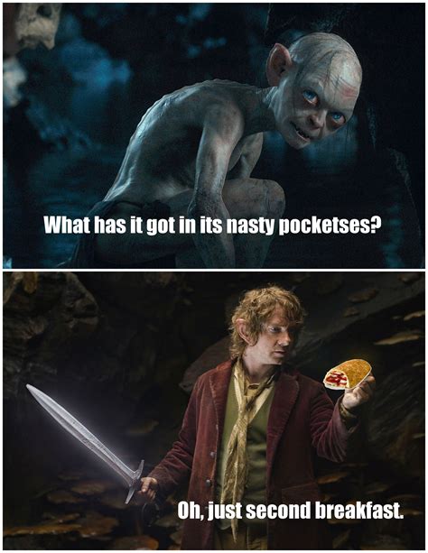 Hobbit humor. Second breakfast is the most important meal of the day. | Hobbit funny, The hobbit ...