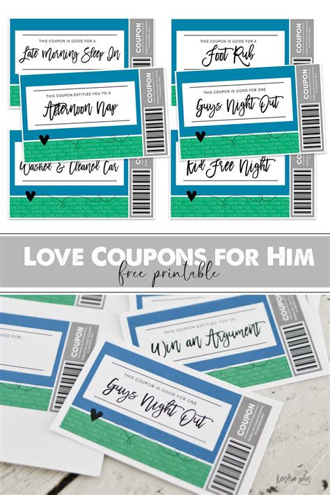 Love Coupons for Him - Kendra John Designs