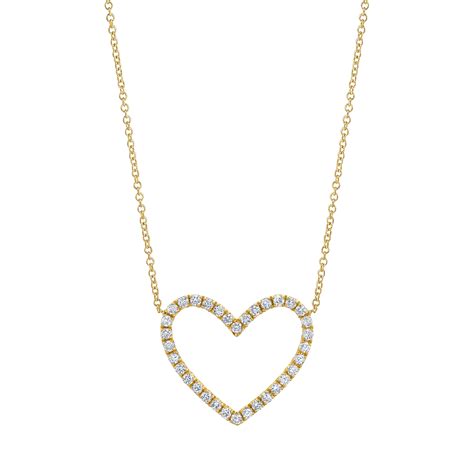 Diamond Open Heart Necklace – Baby Gold