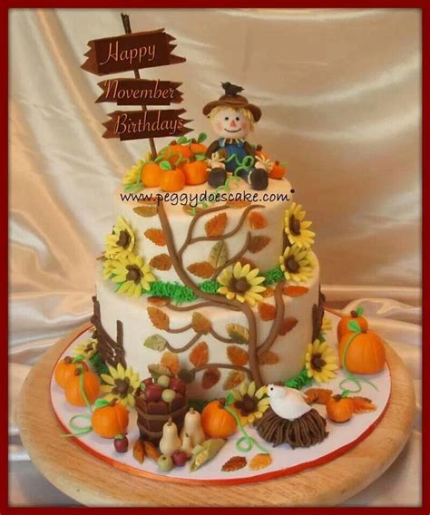 November | Fall birthday cakes, Fall cakes, Themed birthday cakes