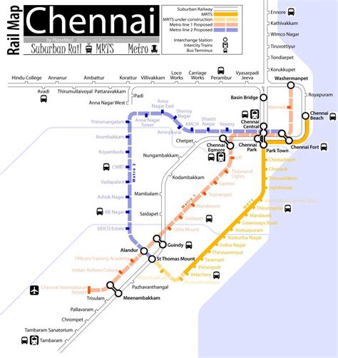 Chennai metro rail map - Metro rail Chennai route map (Tamil Nadu - India)