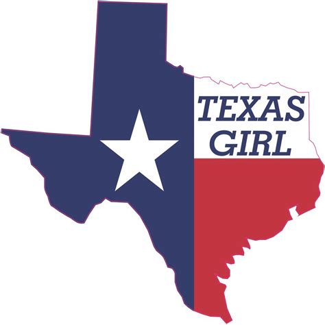 4in x 4in Die Cut Texas Stickers State Flag Texas Girl Bumper Sticker