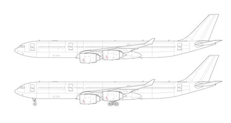 Airbus A340-500 blank illustration templates – Norebbo