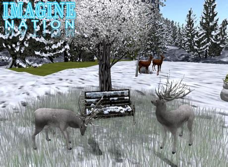 Second Life Marketplace - Winter Deer Scene-touch deer to animate