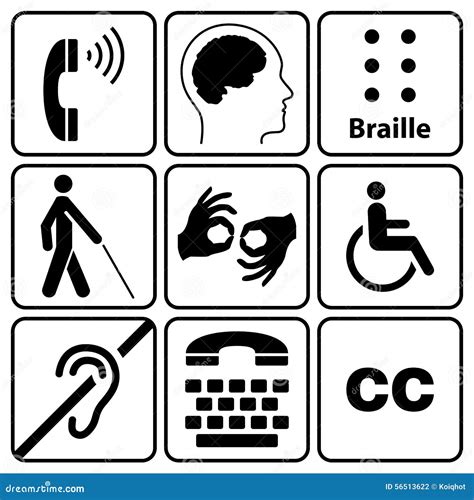 Disability Symbols And Signs Collection Stock Vector - Image: 56513622