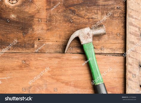 Hammer On Wood Background Stock Photo 415706866 : Shutterstock