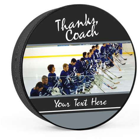 Personalized Thanks Coach with Photo (Wide) Hockey Puck | Hockey coach gifts, Hockey coach ...