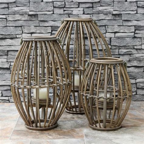 Oval Rattan Wicker Lantern - The Basket Company