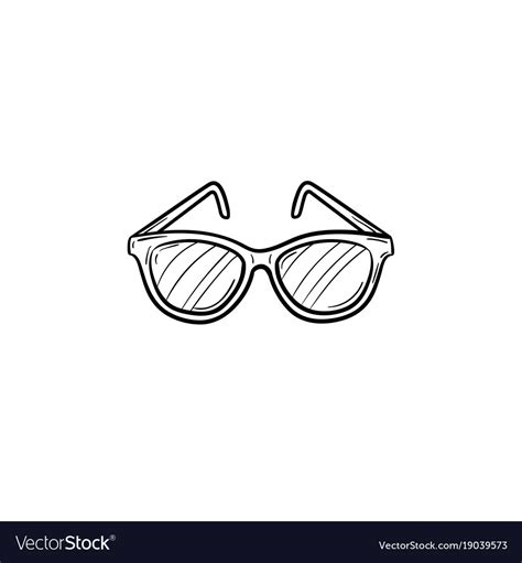 Eyeglasses hand drawn sketch icon Royalty Free Vector Image