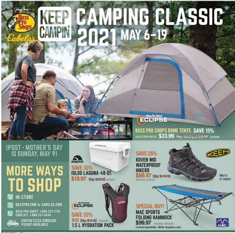 Bass Pro Shops Camping Classic Sale May 06 – May 19, 2021