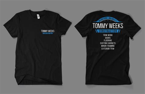 Modern, Masculine, Construction Company T-shirt Design for Tommy weeks ...