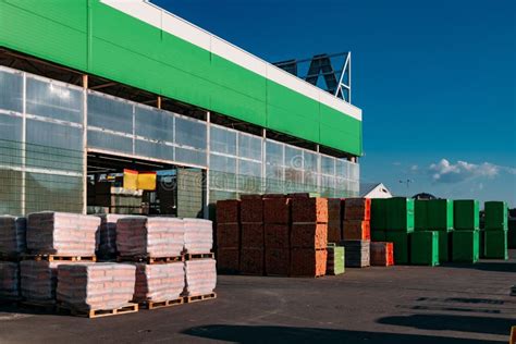 Stack of Construction Materials in the Warehouse Stock Image - Image of ...