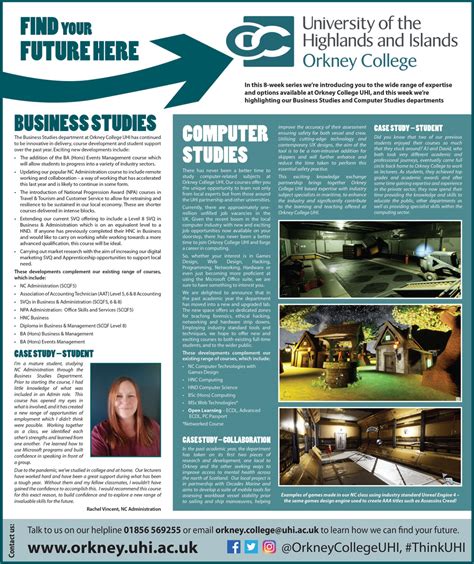 Orkney College — Find Your Future Here - The Orcadian Online