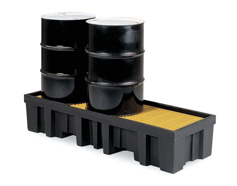 For 3 Drums, 78 gal Spill Capacity, Drum Spill Containment Pallet - 3VAP9|1630P - Grainger