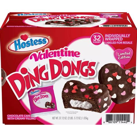 Hostess Valentine Ding Dongs, 1.16 Ounce (32 Pack) - Walmart.com - Walmart.com