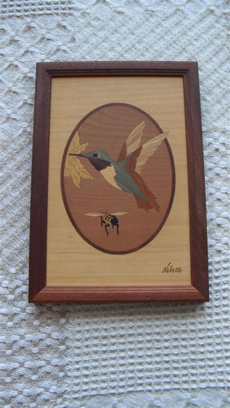 Original Vintage Wood Inlay Marquetry Wall Art by Jeff Nelsonhudson River ...