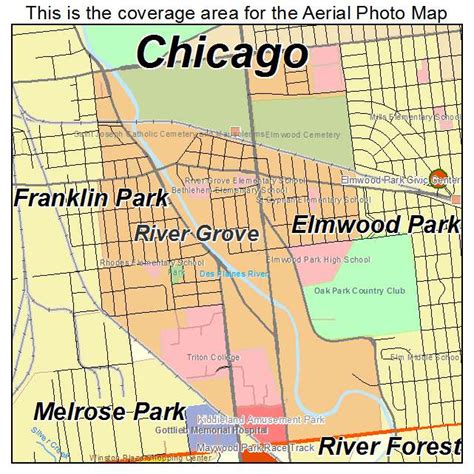 Aerial Photography Map of River Grove, IL Illinois