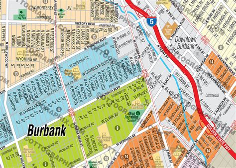 Burbank Map, Los Angeles County, CA – Otto Maps