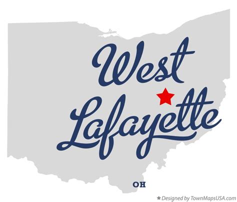 Map of West Lafayette, OH, Ohio