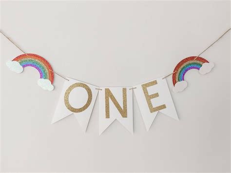 Rainbow Happy Birthday Banner Rainbow Birthday Decorations | Etsy