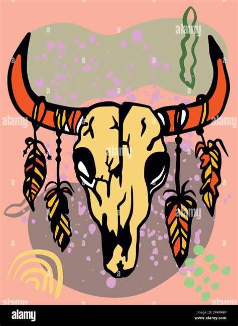 Сow skull bull with horns Stock Photo - Alamy