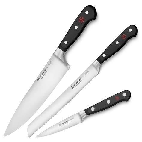 Wusthof Classic Knife Set - 3 Piece - Chef's, Bread & Paring Knives ...