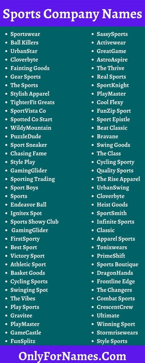 391+ Sports Company Names & Sports Brand Name Ideas