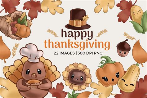 Cute Thanksgiving Clipart Graphic by theclipatelier · Creative Fabrica