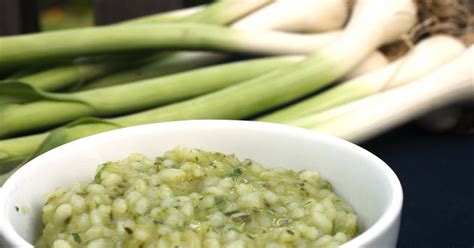 Green garlic risotto