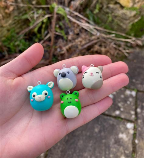 Squishmallows Plush Polymer Clay Charms / Squishmallows Earrings (Message me for a custom animal ...