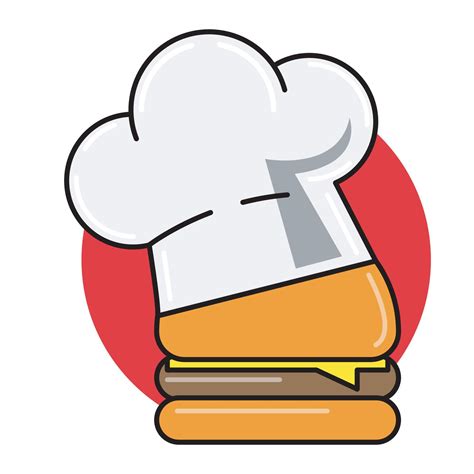 burger chef logo. burger combined with a chef's hat 14418655 Vector Art ...