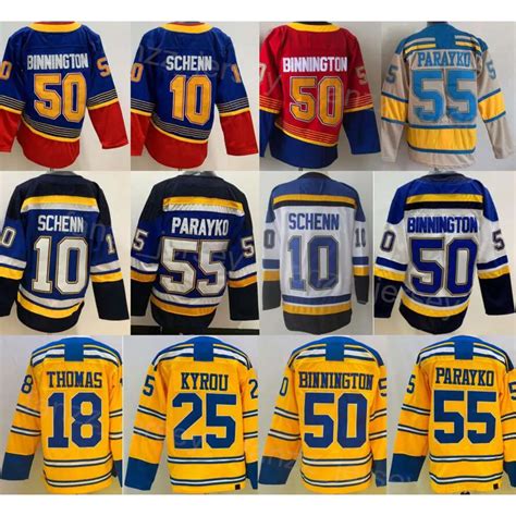 Reverse Retro Hockey 55 Colton Parayko Jerseys Man 10 Brayden Schenn 18 ...