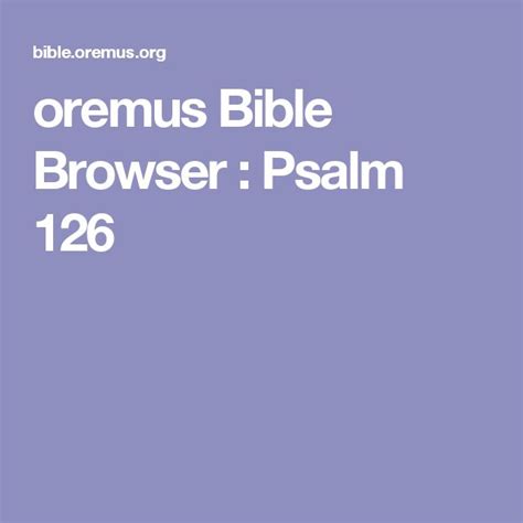 oremus Bible Browser : Psalm 126 | Psalms, Bible, Middle english