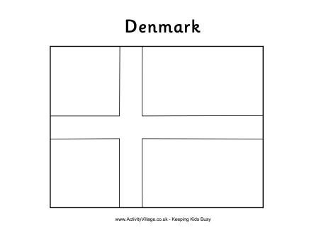 Denmark Flag Colouring Page