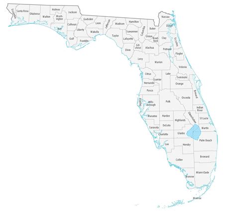 Florida Map With Counties