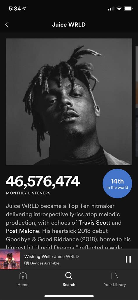 Juice is the the 14th in the WRLD on Spotify!!! (the highest he's ever ...