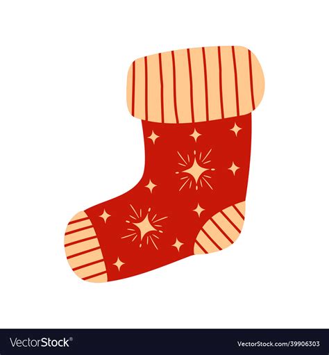 Christmas sock Royalty Free Vector Image - VectorStock